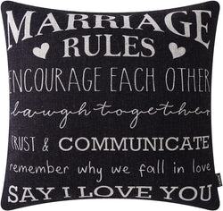 Marriage Rules Pillow - Unique Pillows - Send A Hug