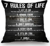 7 Rules Of Life Pillow - Unique Pillows Saying - Send A Hug