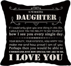 To My Beautiful Daughter Pillow - Unique Pillows - Send A Hug