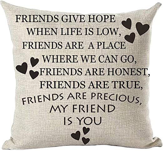Friends Give Hope When Life Is Low Pillow - Unique Pillows - Send A Hug