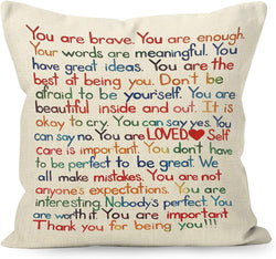 You Are Brave You Are Enough Pillow - Unique Pillows - Send A Hug