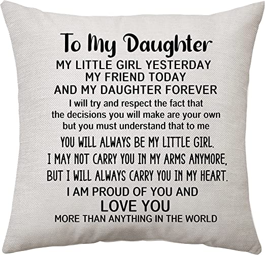 To My Daughter My Little Girl Yesterday My Friend Today and My Daughter Forever Pillow - Unique Pillows - Send A Hug