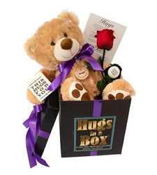 Real Rose Hugs Box - Unique Ready To Ship Hugs Package - Send A Hug