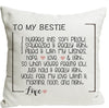 To My Bestie Pillow - Unique Pillows - Send A Hug